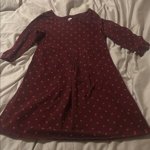 Old Navy Burgundy Dress with Pink Dots. Size medium maternity.